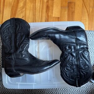 Vintage Boulet  1847 black dress western cowboy boots in 8 M